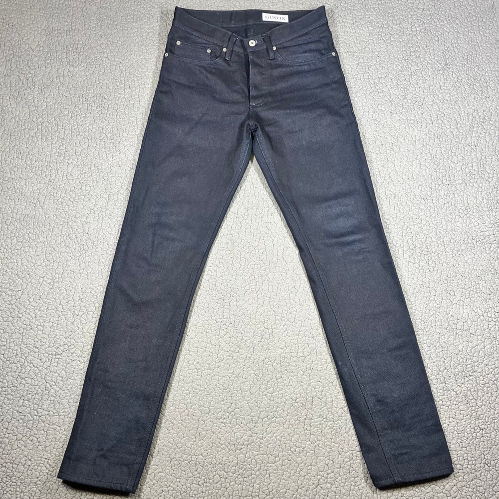 Gustin Raw Selvedge Denim Jeans Mens 29 Slim Fit 221 Indigo Made in USA